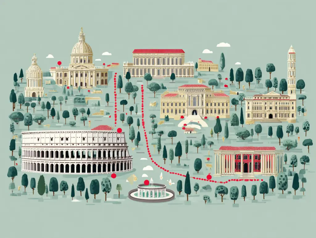 Rome cruise port walking route map for port day
