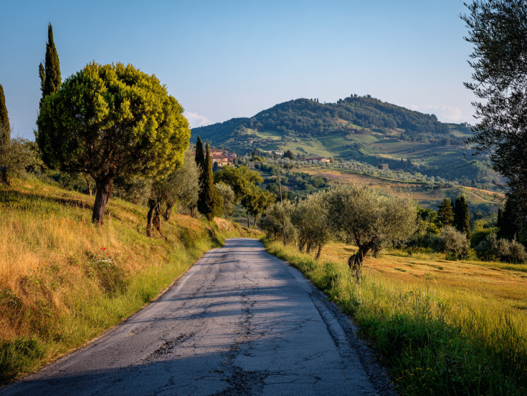Tuscany countryside from cruise port Livorno
